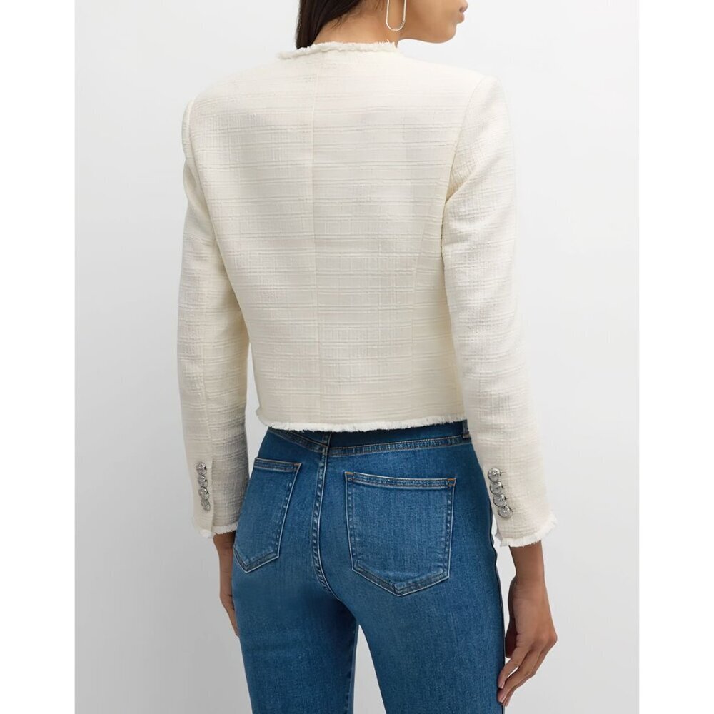 Veronica Beard Cream Blazer with Silver Buttons - Picture 3 of 16